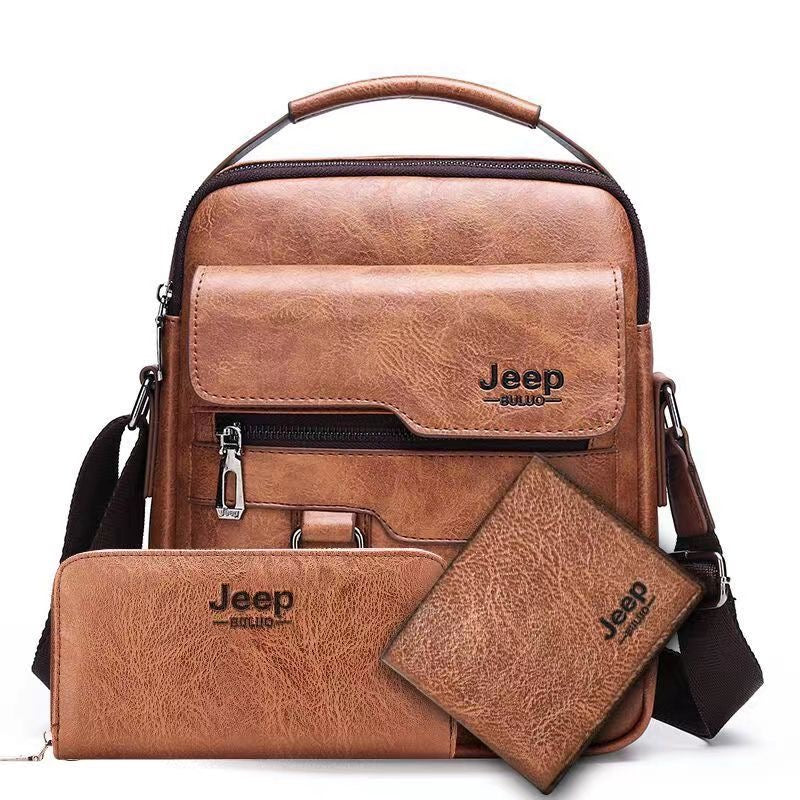 Genuine leather men's bag clamshell shoulder bag trendy Korean version casual bag small cross-body bag handbag men's cross-body bag