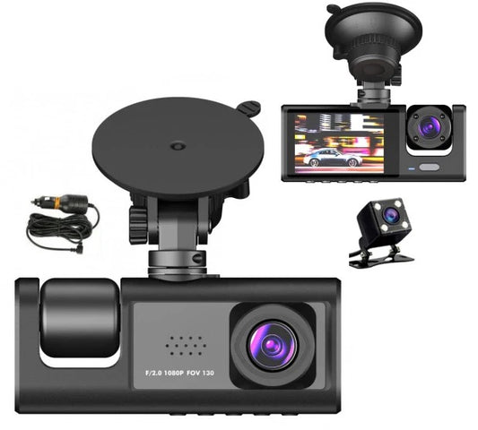 Car dash cam Full HD 1080P Black Box For Car dvr
Camera 3 Lens car camera dvr Front and rear dash cam