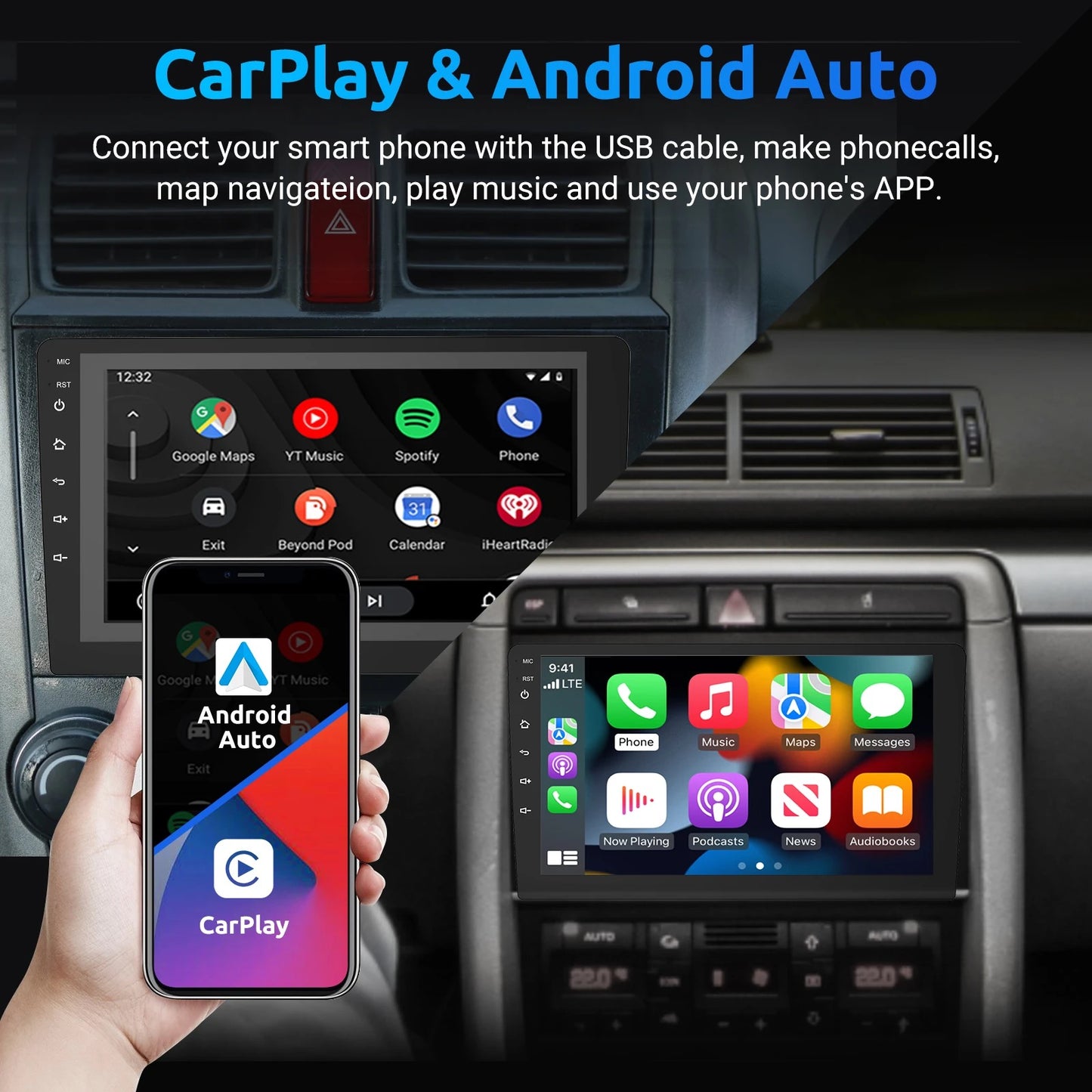 Touch screen 7/9/10 inch android car radio QLED/IPS 1280*720 2+32GB stereo Universal Gps Audio player
2DIN Multimedia Player