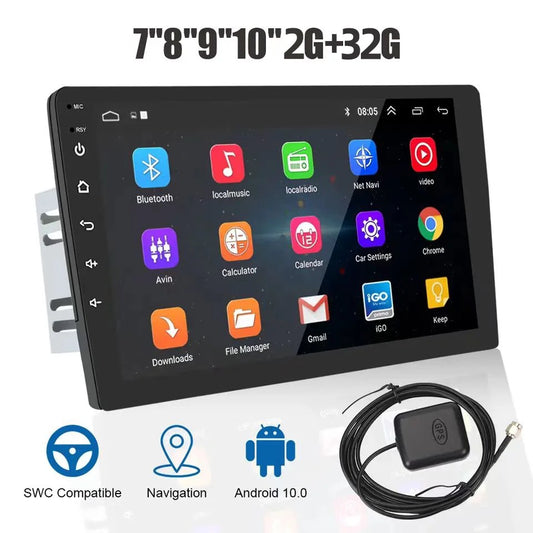 Touch screen 7/9/10 inch android car radio QLED/IPS 1280*720 2+32GB stereo Universal Gps Audio player
2DIN Multimedia Player