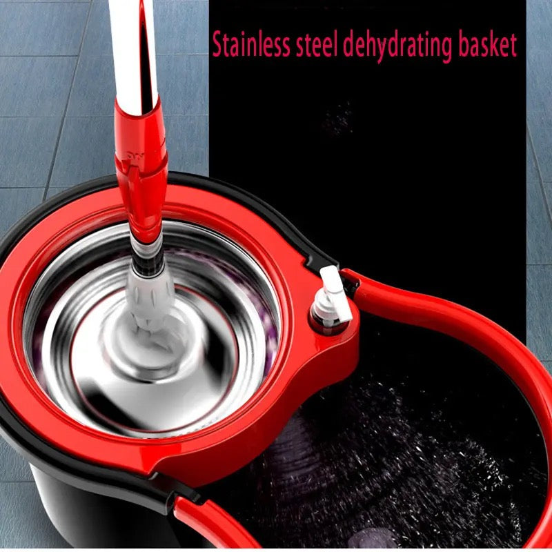 Black steel basket mop, barrel set God mop, double-drive hand pressure rotating mop barrel